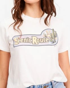 BILLABONG Scenic Route Rockers Crewneck T-Shirt SALT CRYSTAL -Women Clothing Shop abjzt00477 billabongw scs dtl1