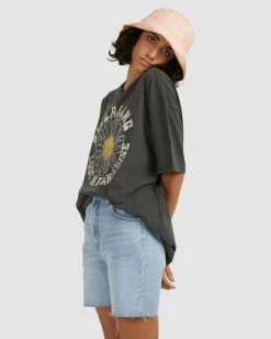 BILLABONG Sunny Day T-Shirt LILAC -Women Clothing Shop abjzt00500 billabongw blk sd1