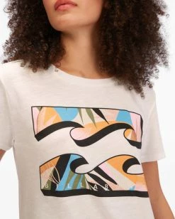 BILLABONG Wild Wave T-Shirt SALT CRYSTAL -Women Clothing Shop abjzt00510 billabongw scs dtl1