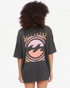 BILLABONG Run This T-Shirt OFF BLACK -Women Clothing Shop abjzt00524 billabongw ofb bck1