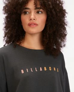 BILLABONG Run This T-Shirt OFF BLACK -Women Clothing Shop abjzt00524 billabongw ofb dtl1
