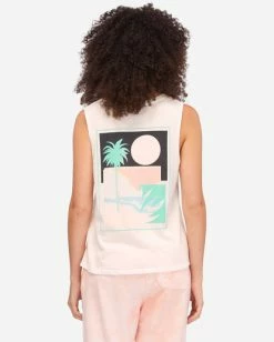 BILLABONG Sun Bleached View Muscle Tank Top SALT CRYSTAL 7 BILLABONG Sun Bleached View Muscle Tank Top SALT CRYSTAL -Women Clothing Shop abjzt00601 billabongw scs bck1