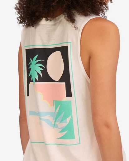 BILLABONG Sun Bleached View Muscle Tank Top SALT CRYSTAL 5 BILLABONG Sun Bleached View Muscle Tank Top SALT CRYSTAL - Image 5