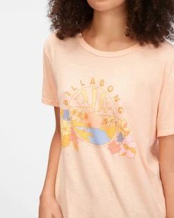 BILLABONG Sweet Luck Boyfriend T-Shirt TROPICAL PEACH -Women Clothing Shop abjzt00604 billabongw tpe dtl1