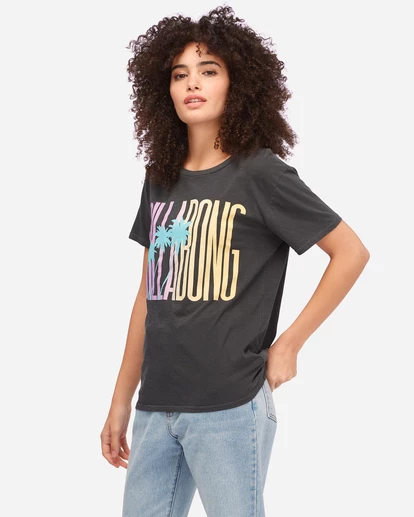 BILLABONG Sun Club Boyfriend T-Shirt OFF BLACK 2 BILLABONG Sun Club Boyfriend T-Shirt OFF BLACK - Image 2