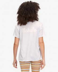 BILLABONG Aloha And Mahalo Boyfriend T-Shirt ICE BLUE -Women Clothing Shop abjzt00606 billabongw icb bck1