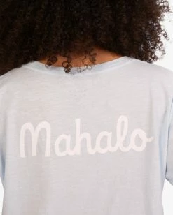 BILLABONG Aloha And Mahalo Boyfriend T-Shirt ICE BLUE -Women Clothing Shop abjzt00606 billabongw icb dtl2
