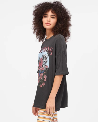 BILLABONG Morning Sun Boyfriend T-Shirt OFF BLACK 2 BILLABONG Morning Sun Boyfriend T-Shirt OFF BLACK - Image 2