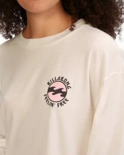 BILLABONG Feelin Free Long Sleeve T-Shirt SALT CRYSTAL -Women Clothing Shop abjzt00612 billabongw scs dtl2
