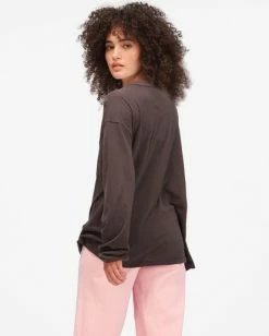 BILLABONG Beautiful Day Long Sleeve T-Shirt OFF BLACK -Women Clothing Shop abjzt00613 billabongw ofb bck1