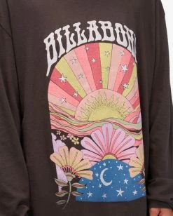 BILLABONG Beautiful Day Long Sleeve T-Shirt OFF BLACK -Women Clothing Shop abjzt00613 billabongw ofb dtl1