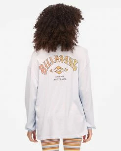 BILLABONG Arch Long Sleeve T-Shirt ICE BLUE -Women Clothing Shop abjzt00615 billabongw icb bck1