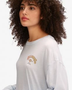 BILLABONG Arch Long Sleeve T-Shirt ICE BLUE -Women Clothing Shop abjzt00615 billabongw icb dtl1