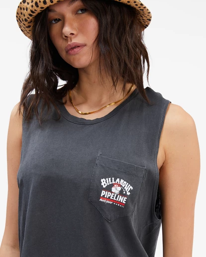 BILLABONG Pipeline Tube Muscle Tank Top OFF BLACK 5 BILLABONG Pipeline Tube Muscle Tank Top OFF BLACK - Image 5