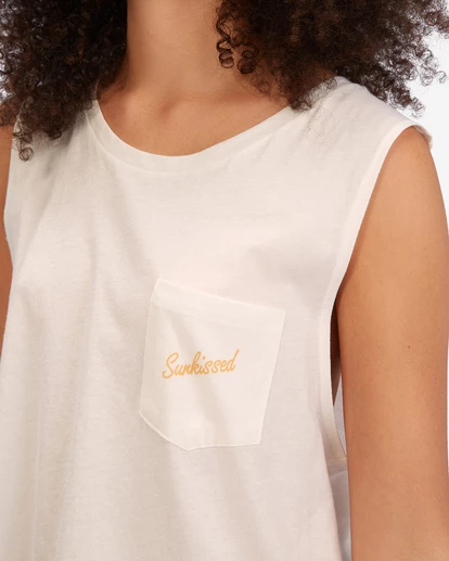 BILLABONG Sunkissed Muscle Tank Top SALT CRYSTAL 4 BILLABONG Sunkissed Muscle Tank Top SALT CRYSTAL - Image 4