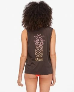 BILLABONG La Pina Muscle Tank Top OFF BLACK -Women Clothing Shop abjzt00729 billabongw ofb bck1