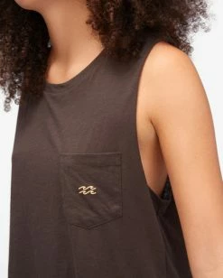 BILLABONG La Pina Muscle Tank Top OFF BLACK -Women Clothing Shop abjzt00729 billabongw ofb dtl1