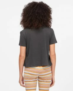 BILLABONG Breezy Palm T-Shirt OFF BLACK -Women Clothing Shop abjzt00731 billabongw ofb bck1