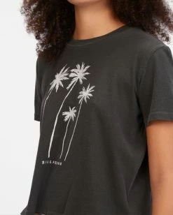 BILLABONG Breezy Palm T-Shirt OFF BLACK -Women Clothing Shop abjzt00731 billabongw ofb dtl1