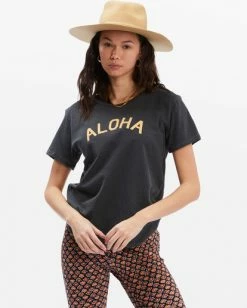 BILLABONG Easy Street Boyfriend T-Shirt OFF BLACK