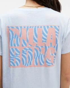 BILLABONG Tropic Shore Boyfriend T-Shirt ICE BLUE -Women Clothing Shop abjzt00734 billabongw icb dtl2