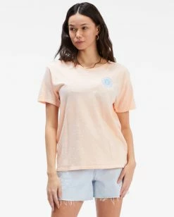 BILLABONG Lost In Paradise Boyfriend T-Shirt TROPICAL PEACH