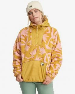 BILLABONG Color Shot Pullover Quarter-Zip Fleece HONEY