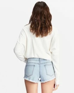 BILLABONG Buttoned Up Denim Shorts SEA BLEACH -Women Clothing Shop j204gbut billabongw igr bck1