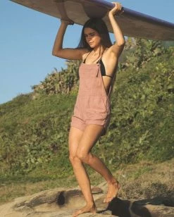 BILLABONG Wild Pursuit Overalls Romper NUTMEG -Women Clothing Shop j204tbwi billabongl nut frt2
