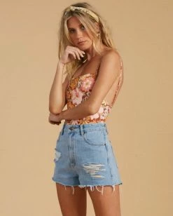BILLABONG Salty Blonde Salt Washed Denim Short ALOHA WASH -Women Clothing Shop j2243bsa billabongw aow sd1