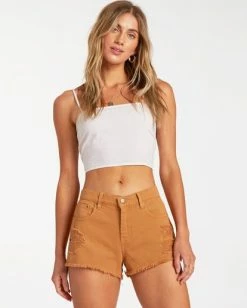 BILLABONG Drift Away Frayed Shorts SALT CRYSTAL -Women Clothing Shop j250ubdr billabongw cay frt1