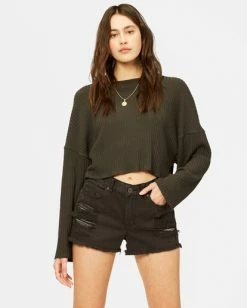 BILLABONG Drift Away Frayed Shorts SALT CRYSTAL -Women Clothing Shop j250ubdr billabongw ofb frt1