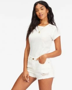 BILLABONG Drift Away Frayed Shorts SALT CRYSTAL -Women Clothing Shop j250ubdr billabongw scs sd1