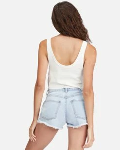 BILLABONG Drift Away Frayed Denim Shorts COSTA BLUE -Women Clothing Shop j251ubdr billabongw wad bck1