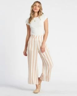 BILLABONG Cut Through Flowy Pants CANVAS -Women Clothing Shop j3041bcu billabongwg cnv frt2