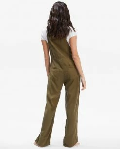 BILLABONG Wild Lengths Overalls SAGE -Women Clothing Shop j3171bwi billabongw sag bck1