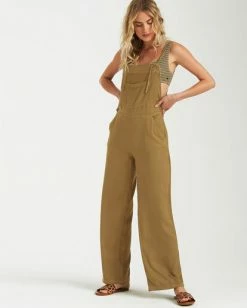 BILLABONG Wild Lengths Overalls SAGE -Women Clothing Shop j3171bwi billabongw sag frt2