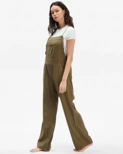 BILLABONG Wild Lengths Overalls SAGE -Women Clothing Shop j3171bwi billabongw sag sd1
