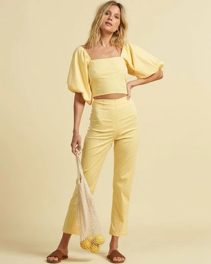 BILLABONG Salty Blonde Moonlight High-Rise Pant PINA COLADA 5 BILLABONG Salty Blonde Moonlight High-Rise Pant PINA COLADA - Image 5