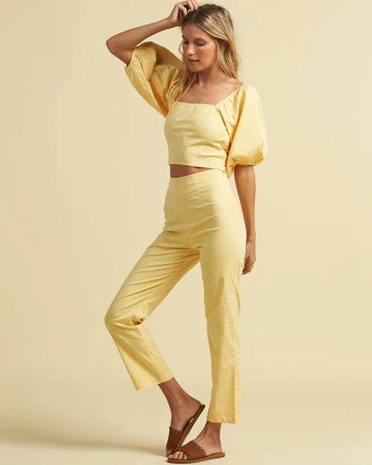 BILLABONG Salty Blonde Moonlight High-Rise Pant PINA COLADA 3 BILLABONG Salty Blonde Moonlight High-Rise Pant PINA COLADA - Image 3