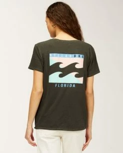 BILLABONG Florida Sideline Seas T-Shirt OFF BLACK -Women Clothing Shop j4673dfl billabongw ofb bck1