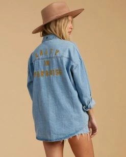 BILLABONG Salty Blonde Feeling Salty Denim Buttondown Shirt ALOHA WASH 8 BILLABONG Salty Blonde Feeling Salty Denim Buttondown Shirt ALOHA WASH -Women Clothing Shop j5273bfe billabongw aow bck1