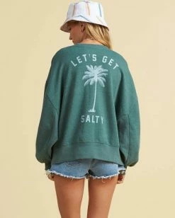 BILLABONG Salty Blonde Vacation Mode Sweatshirt JUNGLE 10 BILLABONG Salty Blonde Vacation Mode Sweatshirt JUNGLE -Women Clothing Shop j6143bva billabongw jun bck1
