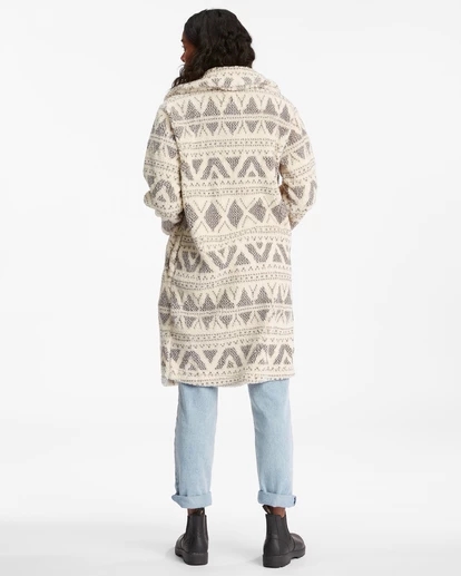 BILLABONG Montreal Longline Open Teddy Bear Jacket SALT CRYSTAL 1 6 BILLABONG Montreal Longline Open Teddy Bear Jacket SALT CRYSTAL 1 - Image 6