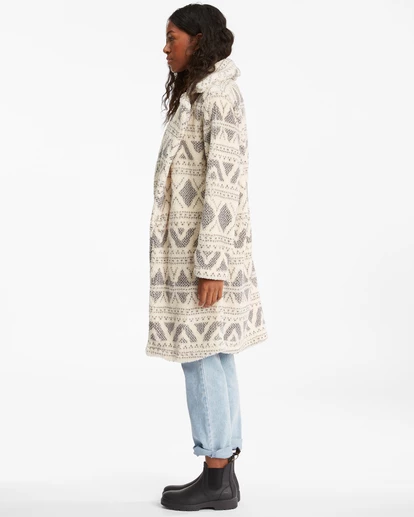 BILLABONG Montreal Longline Open Teddy Bear Jacket SALT CRYSTAL 1 5 BILLABONG Montreal Longline Open Teddy Bear Jacket SALT CRYSTAL 1 - Image 5