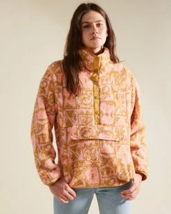 BILLABONG A/Div Switchback Mock Fleece Pullover CANTEEN -Women Clothing Shop j6211bsw billabongw mfb0 frt1