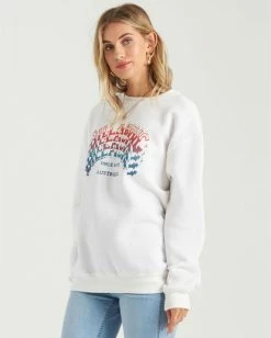 BILLABONG Heritage Arc Sweatshirt SALT CRYSTAL -Women Clothing Shop j6523bhe billabongw scs frt2