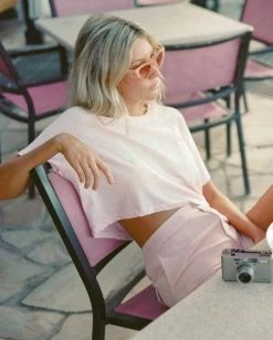 BILLABONG Salty Blonde Just Beachin Cropped T-Shirt PRIMROSE