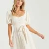 BILLABONG Sundown Mini Dress WHITE CAP