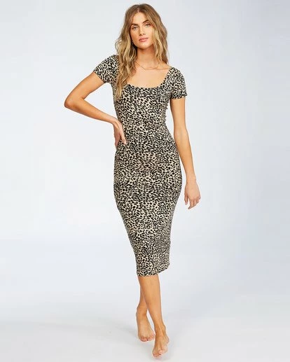 BILLABONG Mid Day Bodycon Dress ANIMAL 1 BILLABONG Mid Day Bodycon Dress ANIMAL